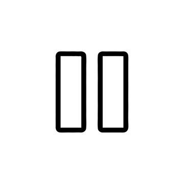 Vector art of pause icon for media player isolated on white background, stop button