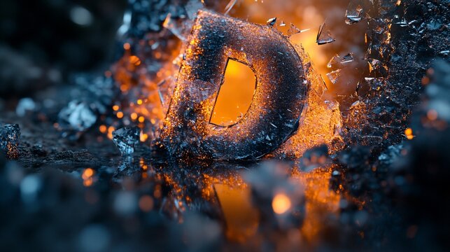 Fiery "D" explodes - Powered by Adobe