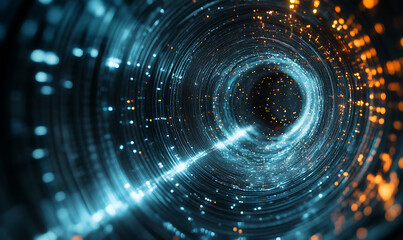 Obraz premium 3D abstract visuals and futuristic elements isolated on black, designed for versatile commercial use across technology, minimal, sci-fi, and eco concepts