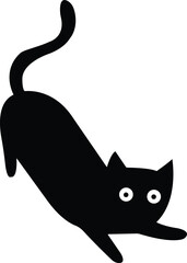 cat icon in flat trendy style. isolated on transparent background. Cat silhouette sign symbol.