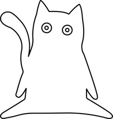 cat icon in line trendy style. isolated on transparent background. Cat silhouette sign symbol.