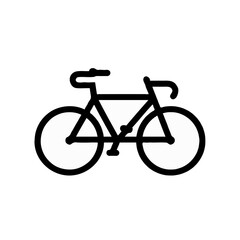 Obraz premium Vector art of bicycle icon isolated on white background for cycling and transportation concept