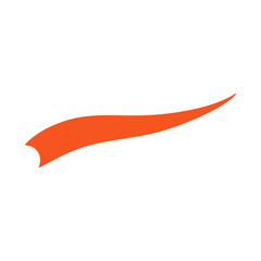 Orange swoosh and swash text tails. Swoosh tail for baseball sport logo design. 