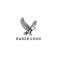 Fototapeta premium Eagle logo style icon design template vector illustration