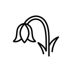 Black line icon for bluebell
