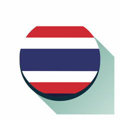 Polished flag circle emphasizing Thailand&rsquo;s identity, suitable for brochures, newsletters, and cross-cultural marketing campaigns
