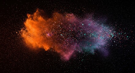 Fototapeta premium Ethereal clouds of colored dust against a backdrop of cosmic darkness texture