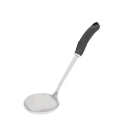 家庭の料理や飲食店の味噌汁など汁物に使う金属製のお玉。Blenderでモデリングしたイメージ3Dイラストです。