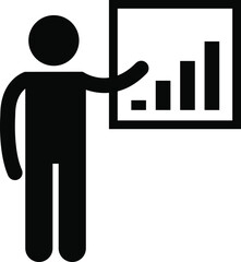 business man icon in flat. isolated on transparent background