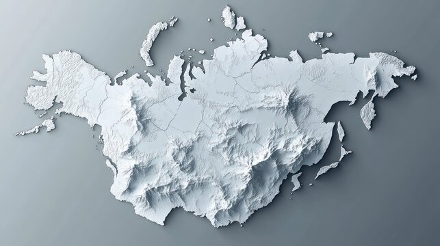 3D topographic map of Eurasia