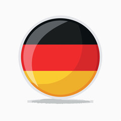 Naklejka premium Polished round flag icon representing Germany’s national colors, designed for NGO outreach, conference materials, and cross-cultural marketing 