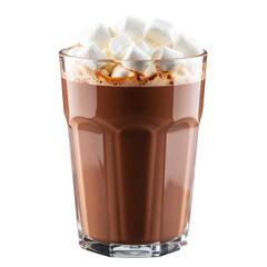 Hot Chocolate with Marshmallows Splash, Sweet and Cozy Winter Drink Perfect for Dessert Lovers, Vibrant Food Isolated on white and transparent background.