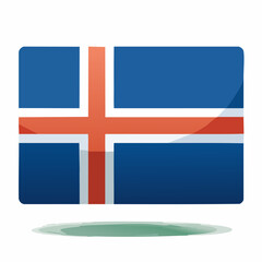 Obraz premium Sleek round Iceland flag badge suitable for newsletters, conferences, and marketing visuals celebrating Icelandic culture 