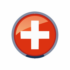 Fototapeta premium Polished circular Switzerland flag icon designed for branding collateral, posters, and cross-cultural outreach visuals 