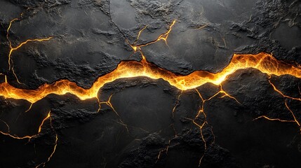 Dark textured stone with glowing orange cracks