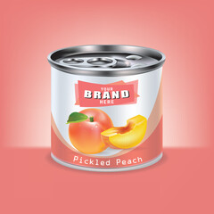Design of aluminum cans for pickled peach.