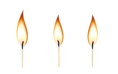 Candle or match flame isolated transparent png.