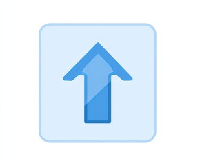 Light-blue square button with a large upward-pointing arrow