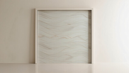 Framed Abstract Wavy Marble Panel - Minimalist Wall Art