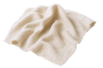 Textured Linen Fabric with Frayed Edges, Draped and Folded with Soft Natural Light