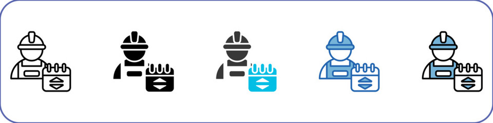 Labor Force Icon Pack Multistyle Illustration