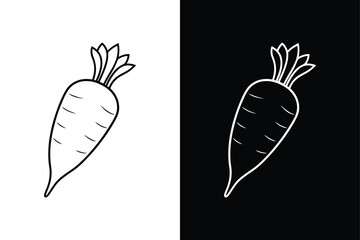 Clean Parsnip Line Drawing. Minimal Vegetable Icon for Diet and Wellness Use
