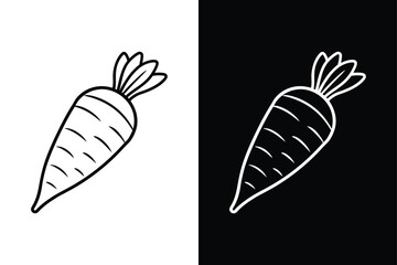 Parsnip Vector Icon. Simple and Elegant Line Art for Healthy Eating Themes