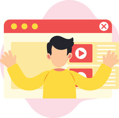 Content creator video interface illustration