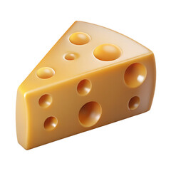 Fototapeta premium Realistic 3D Cheese Slice