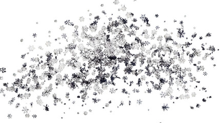 Obraz premium Close-up snowflake crystal isolated on transparent background