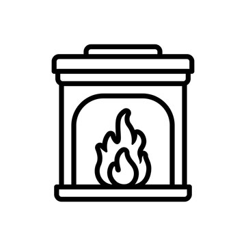 Black line icon for gas fireplace