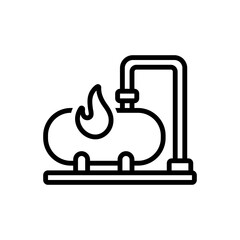 Black line icon for gas tank
