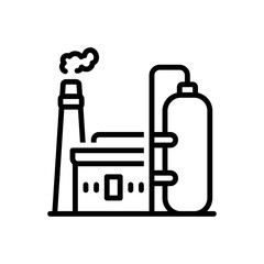 Black line icon for industry