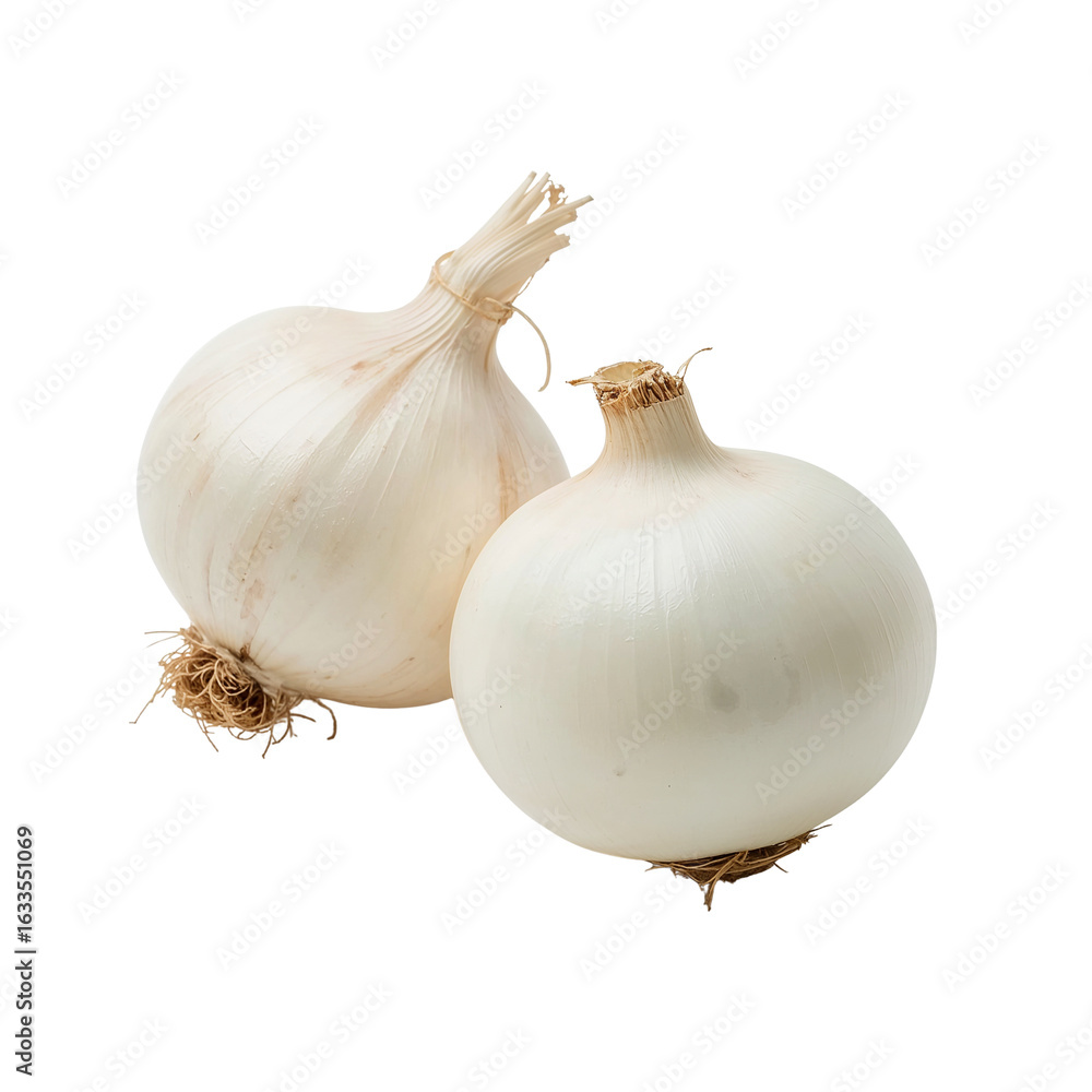 Poster paired pearly alliums a culinary duet on a smooth isolated non-reflective setting