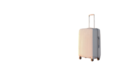 Travel Luggage on the Go: An elegant, pristine suitcase, ready for adventure, stands tall, embodying the anticipation of journeys and the promise of exploration.