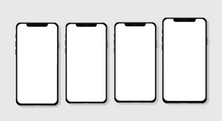 Black smartphones mockup blank screens modern design