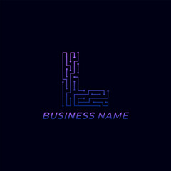 design logo creative letter L and connect