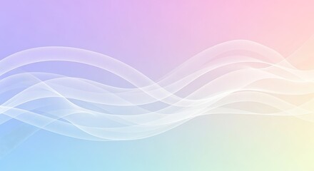 Naklejka premium Pastel Gradient Background with Abstract White Waves