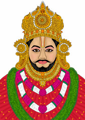 hand drawn digital art of lord khatooshyam