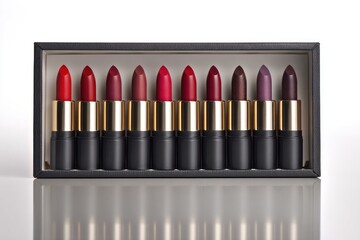 Obraz premium A curated collection of lipstick shades in a gift box