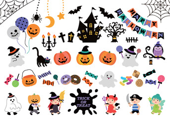 ハロウィン　イラストセット