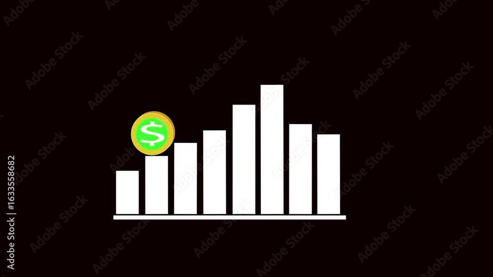 Poster data chart and statistics animation. clean simple design for financial business presentations. ascen