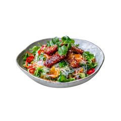 Delicious Asian-inspired Vermicelli Noodle Salad with Sesame-Glazed Tofu