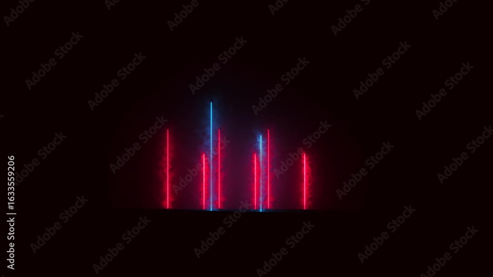 Poster broadcast design vfx element. neon cityscape with glowing lines in 4k ultra hd quality. futuristic t