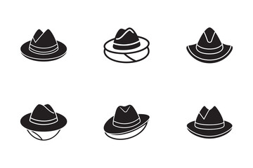 Collection of Stylish Hats in Black and White A Variety of Fedora Inspired Designs for Fashion Accessories