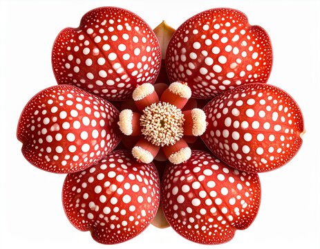 Perfect Raflesia Arnoldii Flower Bloom on White Background