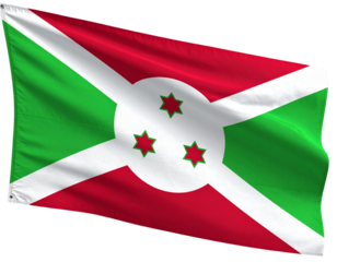  Burundi Flag Waving in Wind – Realistic 3D Render PNG