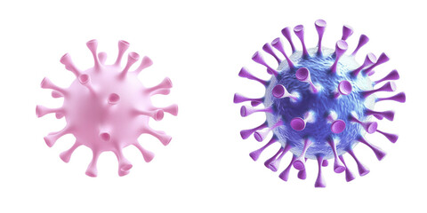 Virus illustration with distinct colors and structures. isolate on transparent background