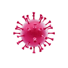 Virus illustration in vibrant pink tones. isolate on transparent background