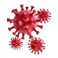 Virus illustration with red details on a dark background. isolate on transparent background